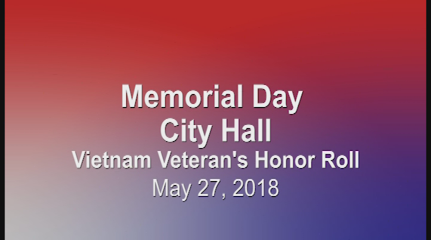 Thumbnail image for Memorial Day City Hall Vietnam Veterans Honor Roll