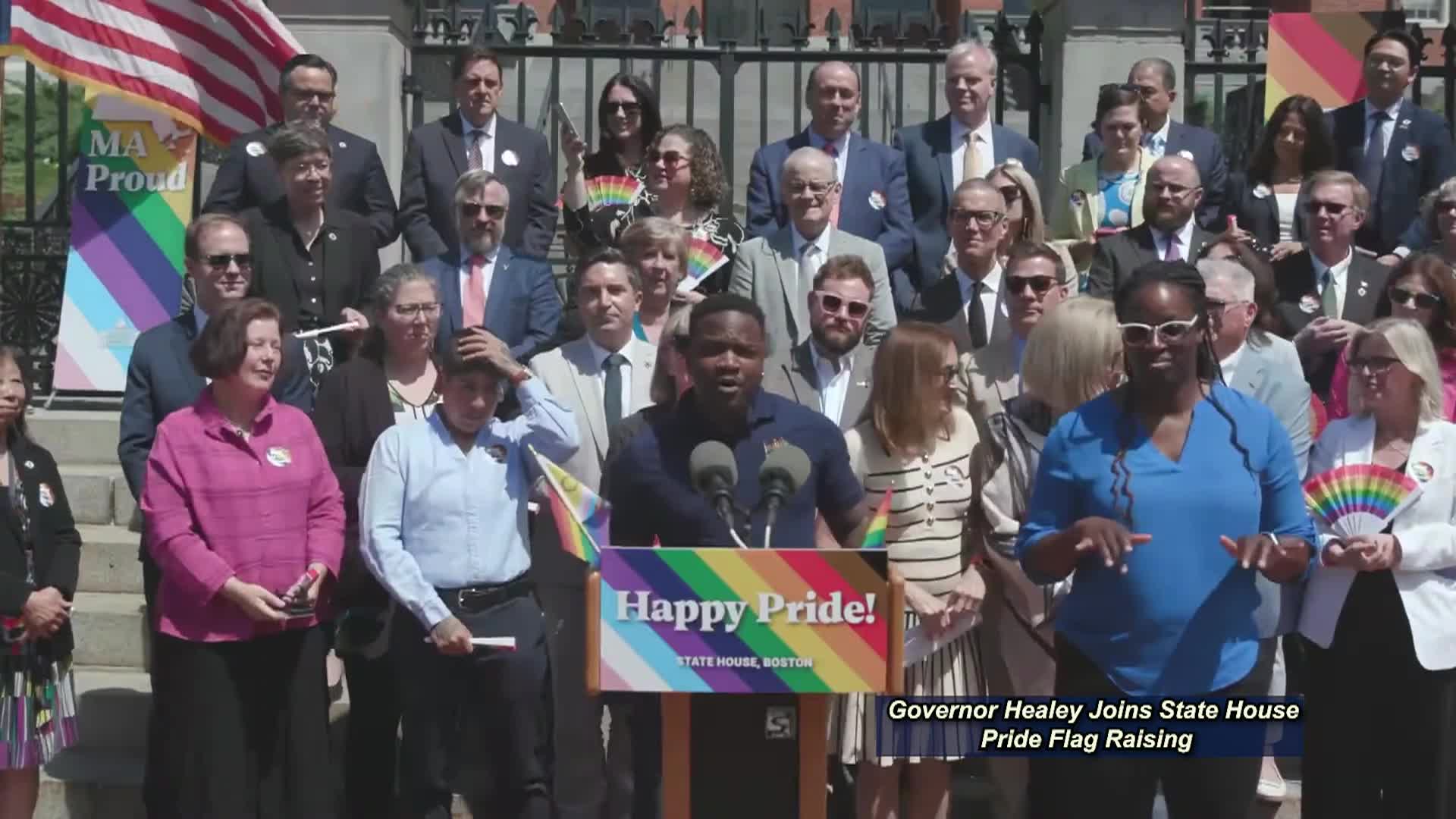 Thumbnail image for Governor at State House Pride Flag Raising