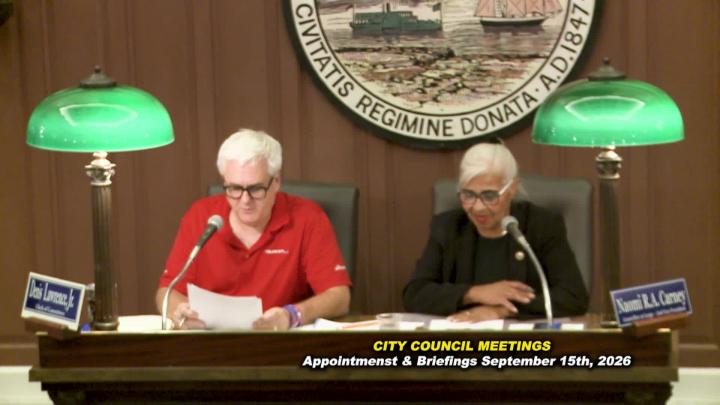 Thumbnail image for City Council Appointments & Briefings September 15th 2026
