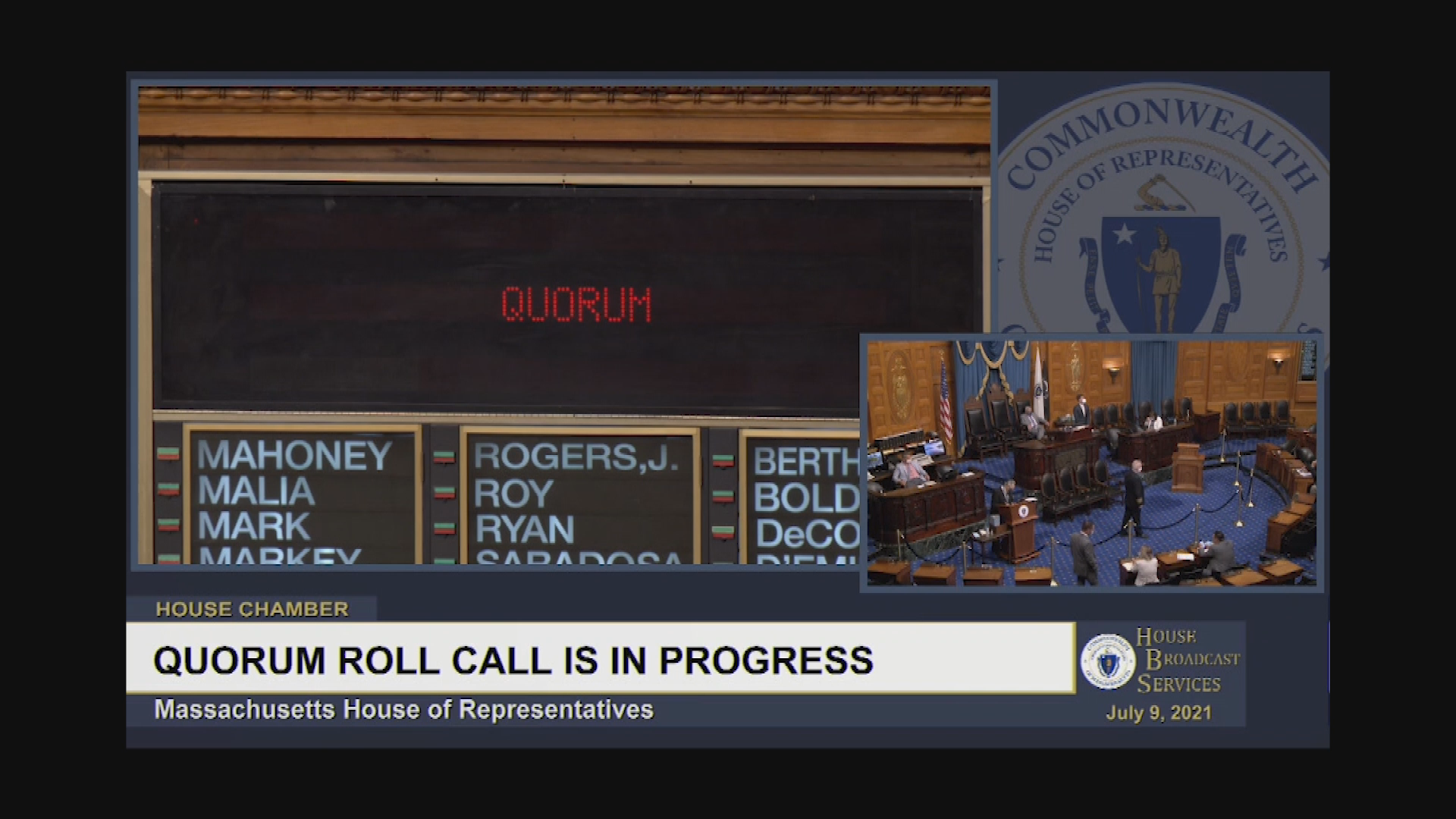 Thumbnail image for MA House of Representatives, July 7 & 9