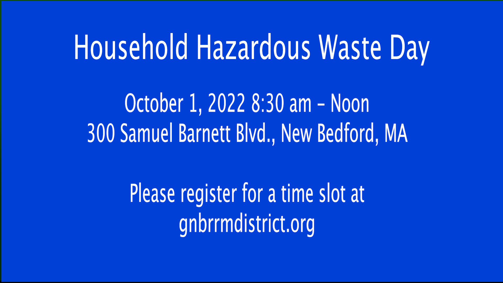 Thumbnail image for Household Hazardous Waste Drop Off Day is Oct 1