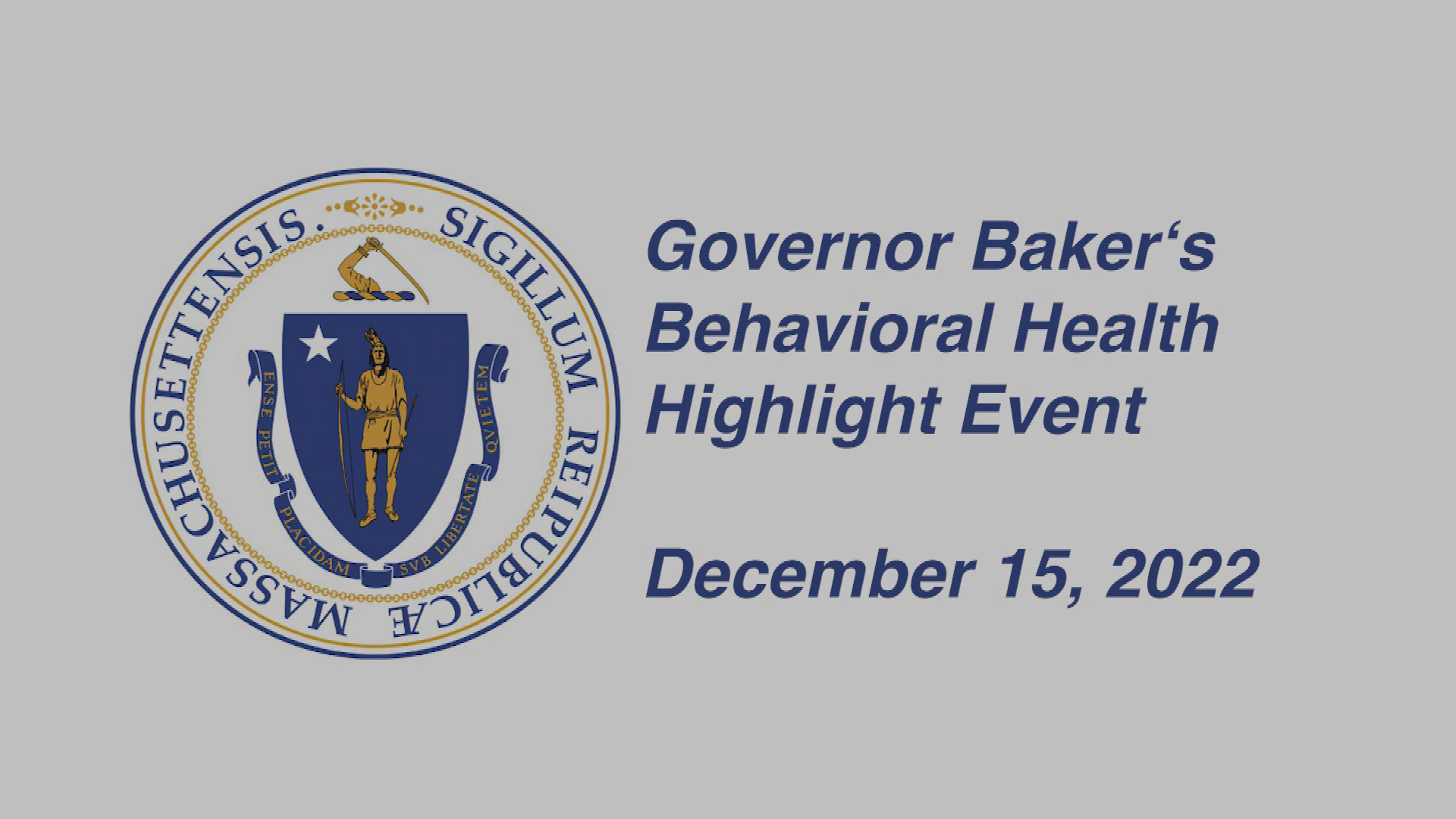 Thumbnail image for Governor's Behavioral Health Announcement