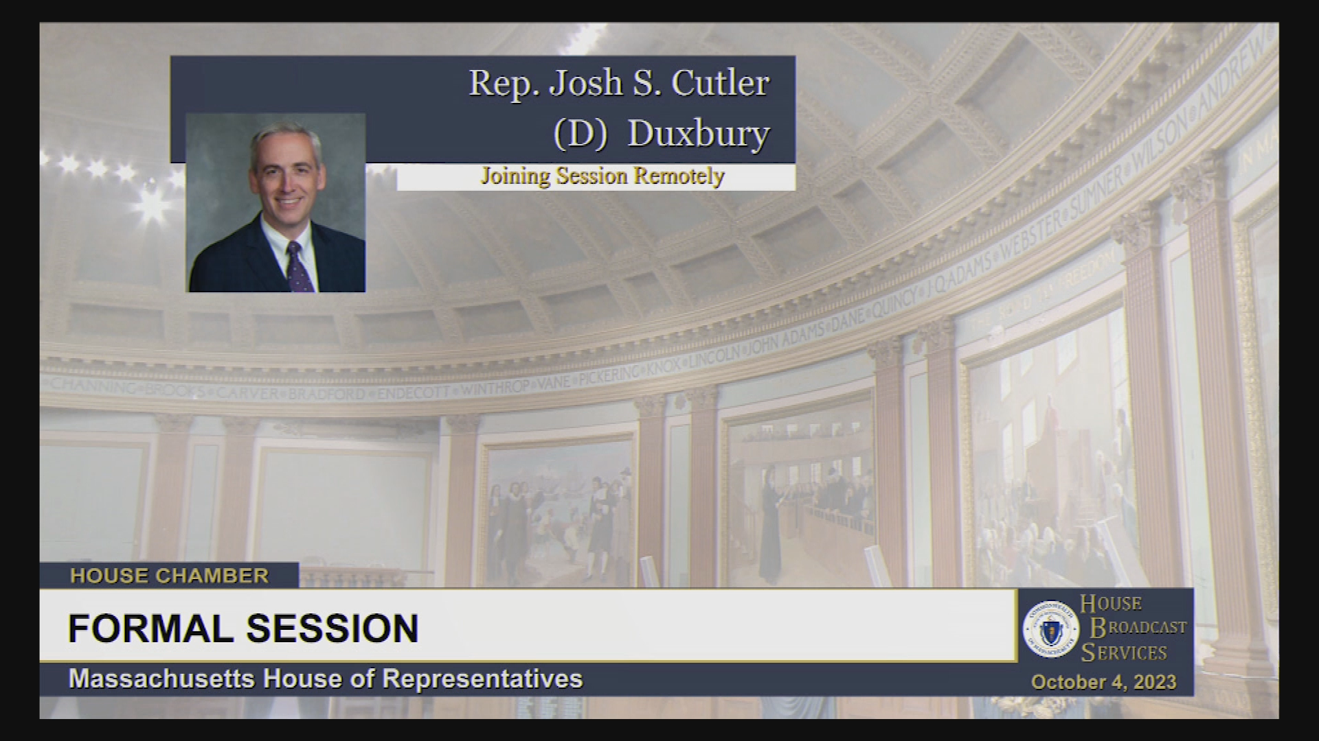 Thumbnail image for MA House of Representatives, Oct 2-5